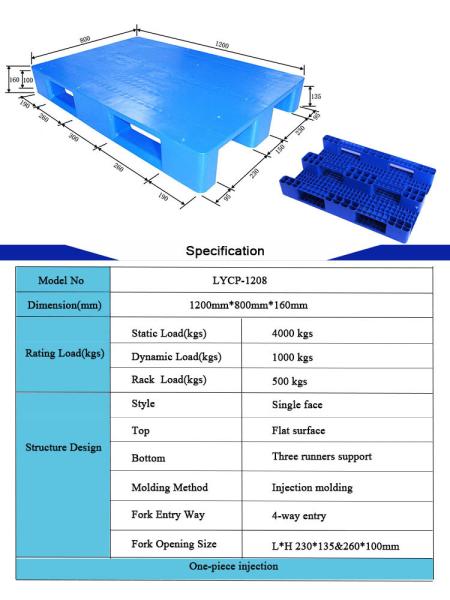 Pálete plástica 1200mm×800mm resistente do Euro empilhável industrial