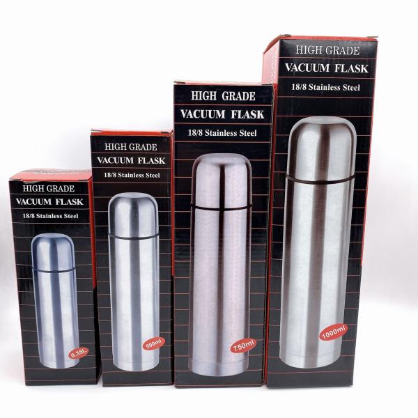 500ml Bullet Shape Double Wall Insulated Flask Stocked Vacuum Mug for Hot and Cool Water