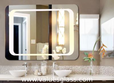 Wall Mounted Defogging LED Bathroom Mirrors 3-6mm Thickness With Touch Button