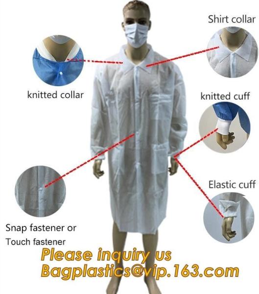 Disposable Isolation Non- Woven Gown,Disposable Hospital Non woven Medical White Lab Coat,Disposable Industrial Overall
