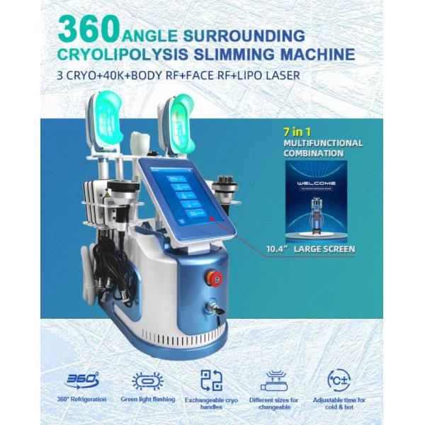 360 Cryo Vacuum RF Lipo Laser 6 en 1 Grasa congelación de pérdida de peso máquina de adelgazamiento corporal