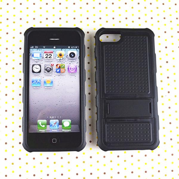 Fundas protectoras plásticas del iPhone 5 con el soporte, aduana personalizado