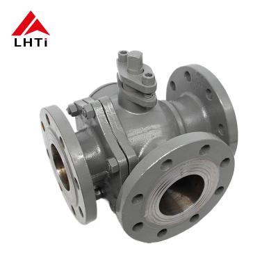 ASME B16.34 válvula de esferas de três vias TA2 válvula de esferas de titânio resistente à corrosão válvula de esferas de 6 polegadas