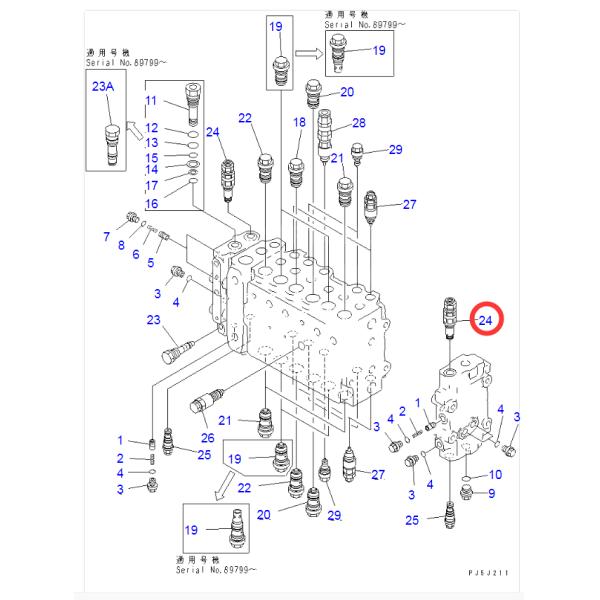 Komatsu PC200 6 Main Relief Valve 723 40 51102 709 70 74302 Komatsu PC200 6 Main Relief Valve 723 40 51102 709 70 74302