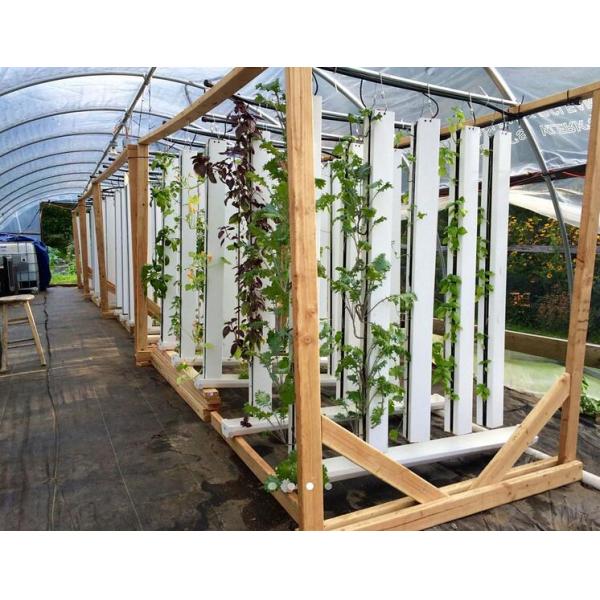 Sistema de cultivo de canales de cultivo de torre vertical de tuberías de PVC personalizado para la agricultura vertical