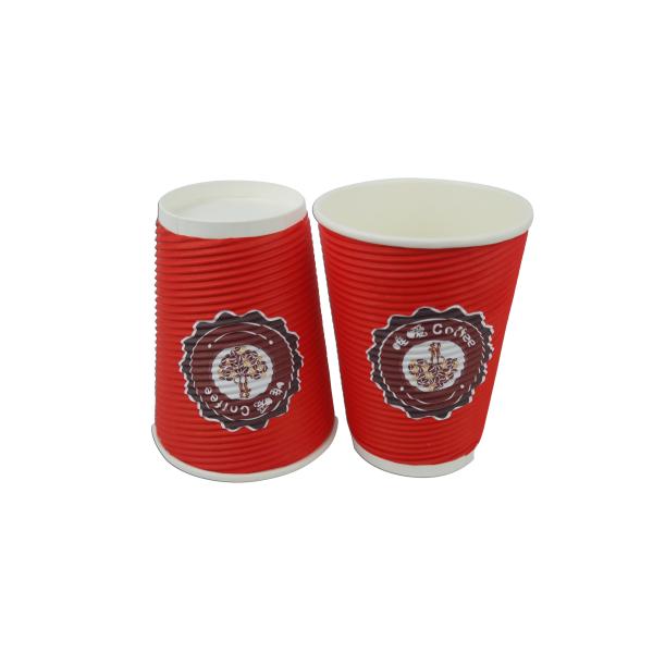 Logo Printed 12oz Insulated Paper Cups SGS FDA Standard For Barbeque And Party