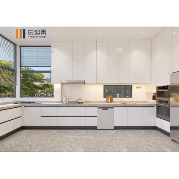 Premium Stainless Steel U-Shaped Kitchen Cabinet With Extra-High Wall Cabinets
