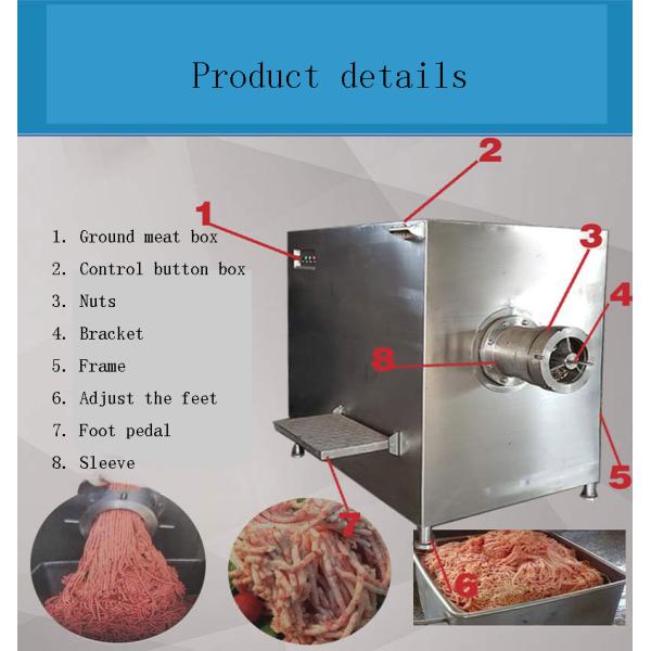 Sausage Industrial Frozen Meat Grinder Veggies 1500kg/H Mince Machine