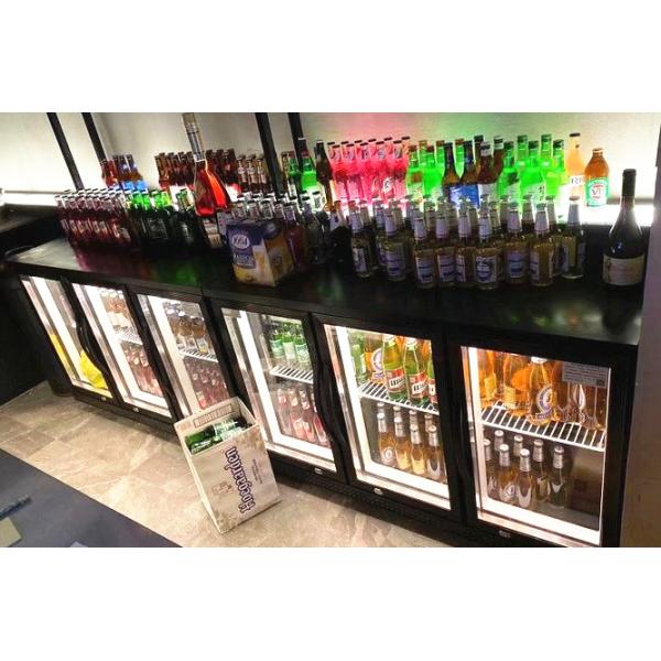 Stainless Steel Swing 4 Doors Cold Drink Cooler/ Under Counter Bar Refrigerator, Built-in Glass Door Back bar Cooler