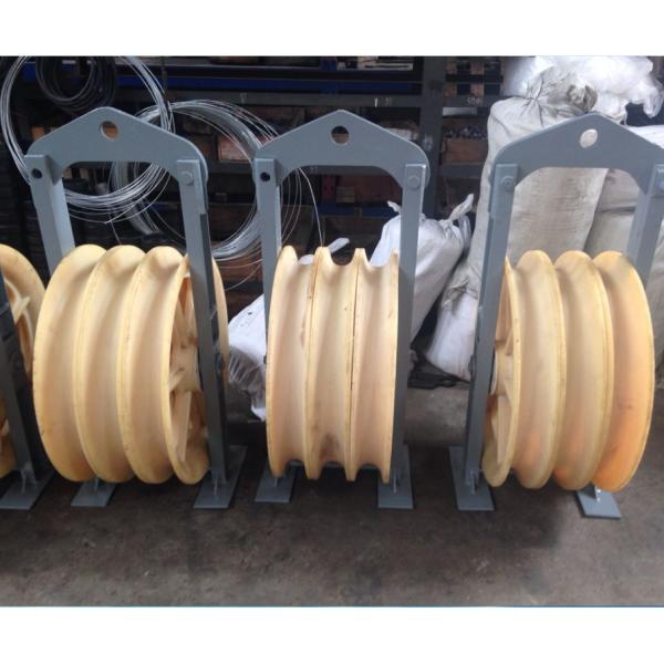 SHSQN660 Large-Diameter 3-Wheel Nylon Stringing Pulley Block for Heavy-Duty Cable and Fiber Optic Guide