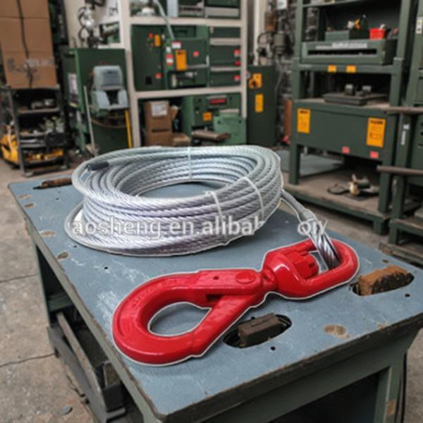 Conjunto de eslinga de cable de acero 6x36+PP para construcción ASTM galvanizado