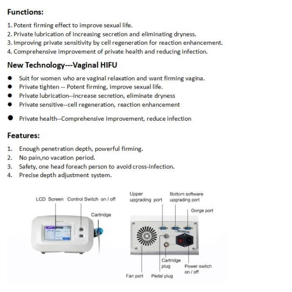 Painless newest female private care HIFU vaginal tightening machine for sale