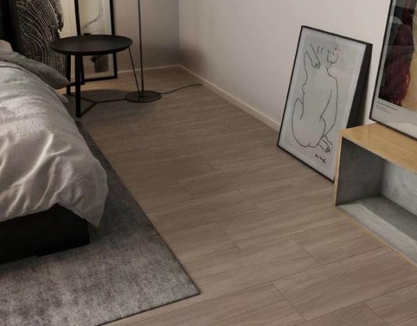Beige Antibacterial Wooden Porcelain Tile 200x1000mm Indoor Floor Strip