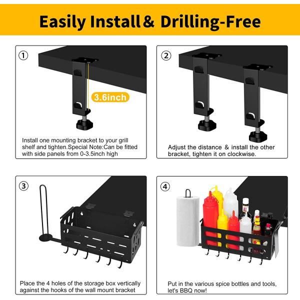 Сберегающий пространство грилл касси с бумажной башней и ножом держатель установки типа крючком