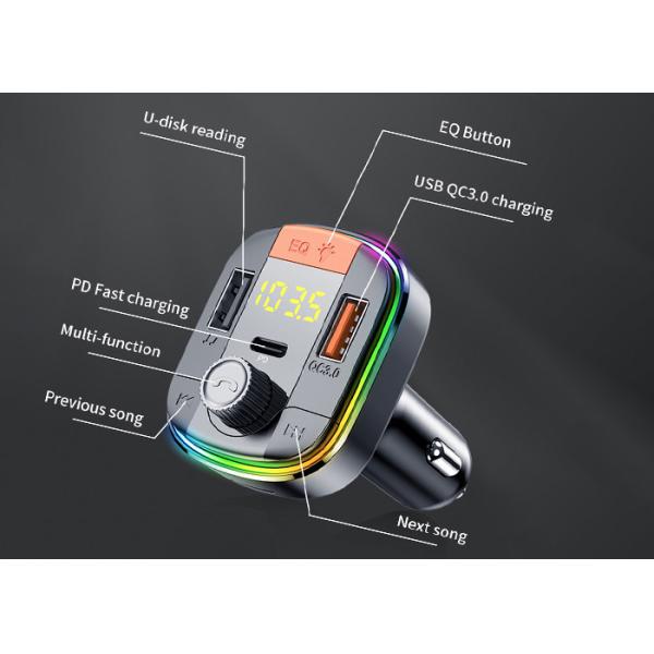 CVC беспроводной PD QC3.0 передатчика MP3 FM автомобиля удваивает заряжатель автомобиля USB