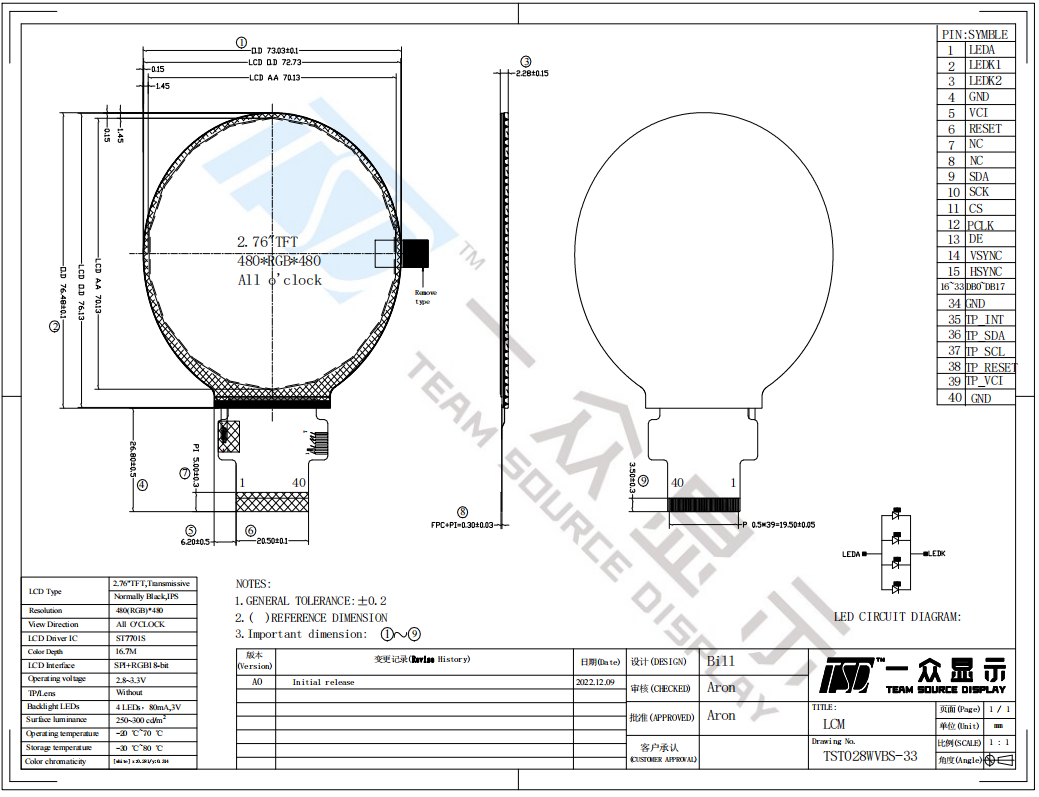 TFT Transmissive 2,8