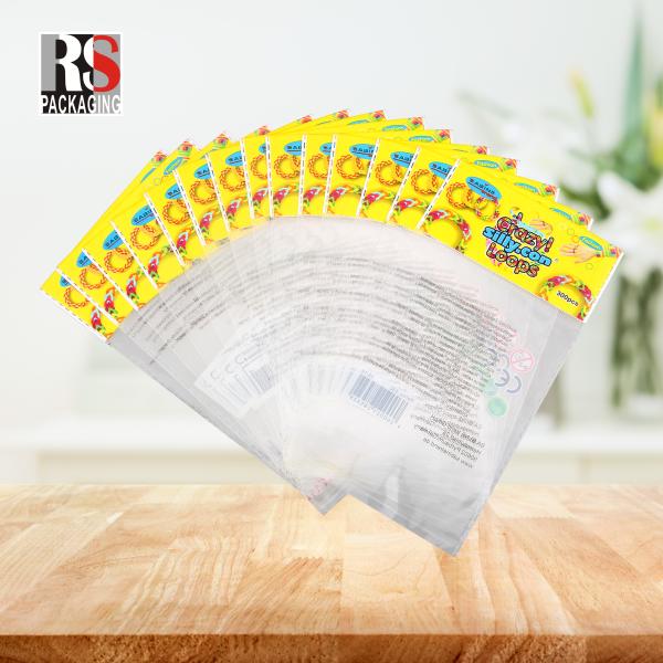 Food Snacks Packaging Stand Up Pouch Disposable OPP Poly Plastic Header Bags