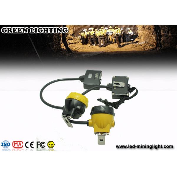 LED Two Charging Way IP68 Miners Cap Lamp with Warning Light , 28000lux Superbright