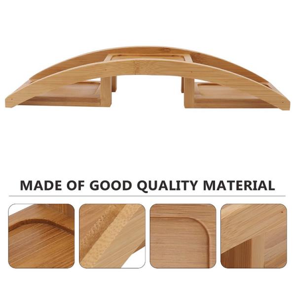 Outdoor 2 Tiers Bamboo Arch Bridge Design Flower Pot Shelf Succulent Cactus Plant Pot Wood Desktop Plant Stand