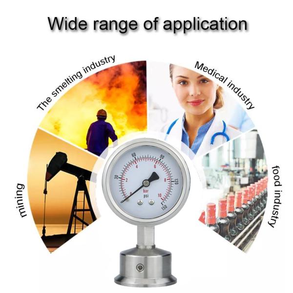 Precision 2.5% Diaphragm Pressure Meter with 62.5mm Nominal Diameter -1-600 Bar Range