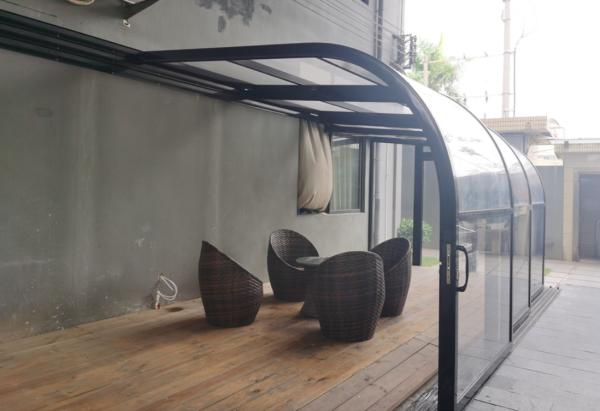 Do Sunroom de vidro do telhado do jardim do arco casa pré-fabricada estando livre 6065 T5 EPDM