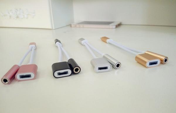 Converter USB Date able for iPhone 7 8 earphone adaptor data cable to 3.5mm Headphone Headset charger charging earphone
