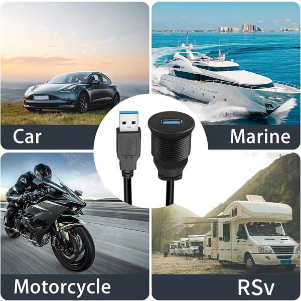 Специальное ремень USB3.0 молодняк Автомобильный панель приборной панели кабель круглая голова USB3.0 мужчина к женщине расширения кабеля водонепроницаемый кабель