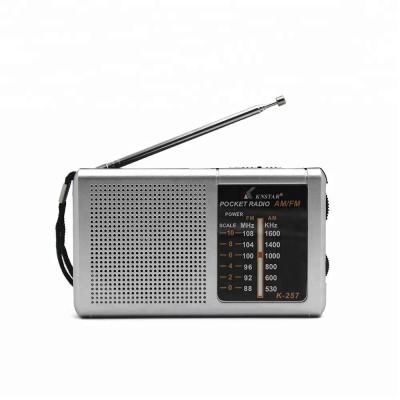 Black Sliver Sleek Rádio AM/FM portátil com bateria DC 3V AA*2 Bateria não incluída