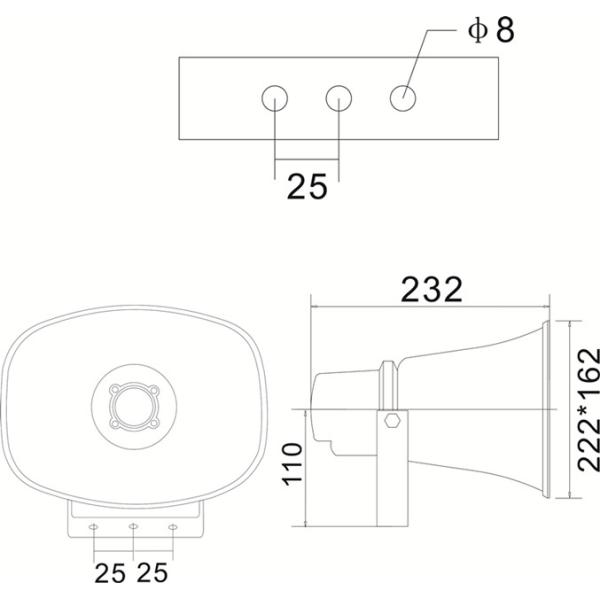 OEM ODM Horn Speaker 100V / 70V 3.8/7.5/15/30w/8ohm White Waterproof