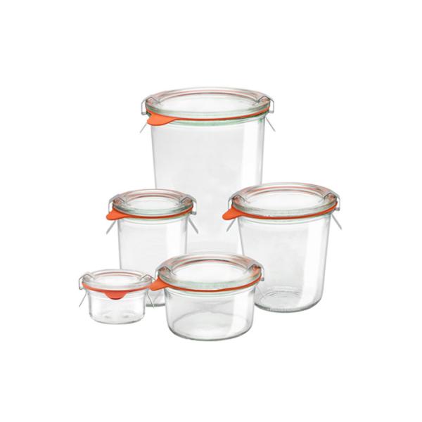 Причудливые круглые стеклянные опарникы хранения еды, термостойкое стекло опарников Weck стеклянное