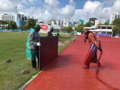All Weather Spray Coated Synthetic Jogging Track Flooring Eco-Friendly