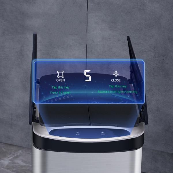 Logo Custom Trash Can Odor Filter Touchless Waste Recycling Bin For Household