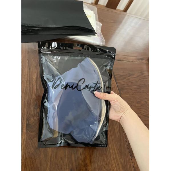 Long Biodegradable Clothes Frosted Plastic Packaging Ziplock Bag with Custom Size Accepted and Matte Poly Logo Clear