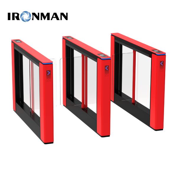 Red Leaf Swing Barrier Gate Turnstile Made Of Aluminum Alloy For Hotel Government Building