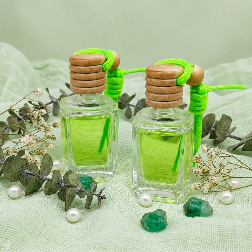 Anding Stock Mini 10ml Car Diffuser Bottle Refill Luxury Empty Glass Hanging Car Perfume Diffuser Bottle