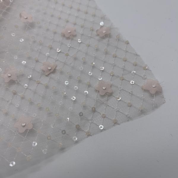 Patterns Glitter Embroidery Fabric Lightweight M13-029
