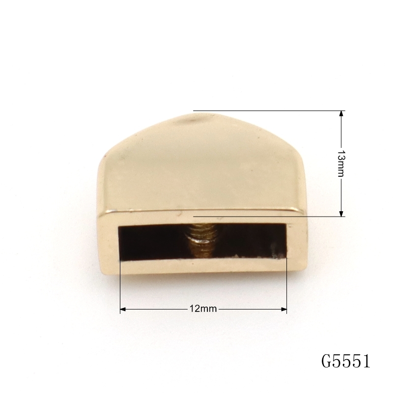 Gold Plating Zinc Alloy Bag Accessory Tail Clip with Screw Fixing for Bag Strap