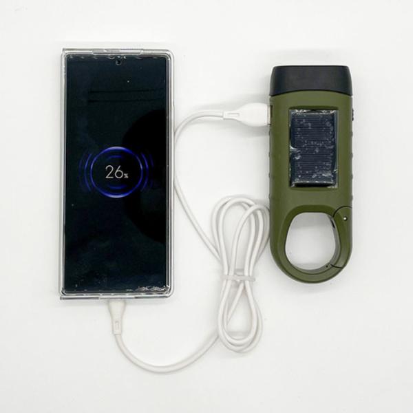 Usb 4W Led Solar Light Hand Cranked Flashlight Emergency Power Bank