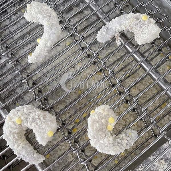 Meatballs Chicken Double Belt Continuous Frying Machine Sus304 1000kg/H