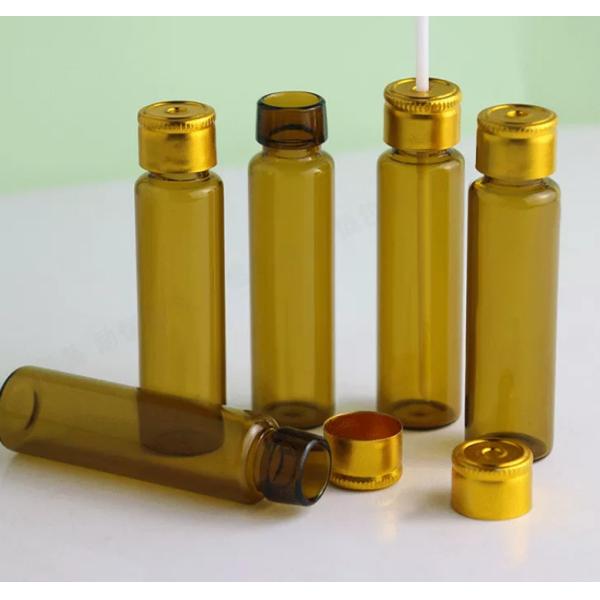 10ml Pharma Oral Liquid Custom Glass Amber Round Bottle With Aluminum Cap
