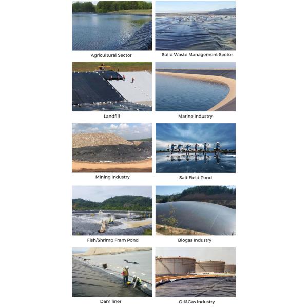 GEOSYNTHETICS Black HDPE Geomembrane Pond Liner Waterproof Membrane Anti UV
