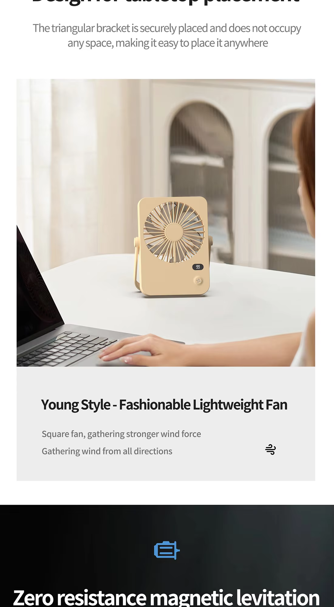 Quiet Cooling Electric Misting Portable Desk Fan With Adjustable Angle Home Office Hotel