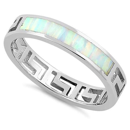 925  With Sterling Silver High Quality Blue Opal Greek  White Lab Opal Engagenent Ring For Girls