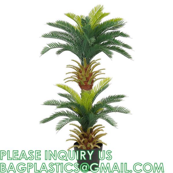 Gorgeous Cycas Revoluta Sago Palm Tree Artificial Plant with Nursery Pot, Feel Real Technology, 28 Long & Giant