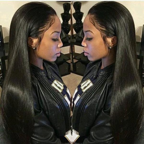 100% Brazilian Human Hair Lace Front Human Hair Wigs With Baby Hair Straight