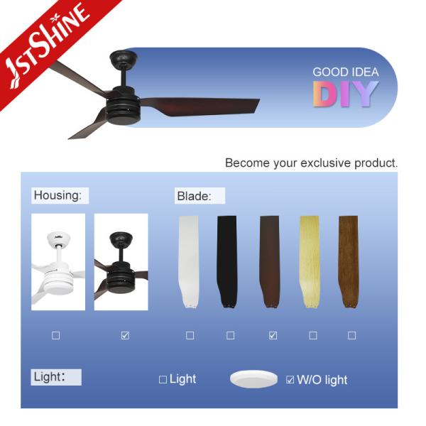 15cm Suspender Length AC Motor Remote Control Ceiling Fans Without Lights 1stshine Top