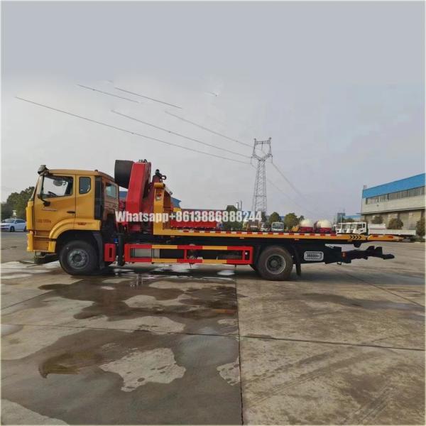 Sinotruk 4*2 Tow Truck Platform   With  Fold Boom Crane  Folding Arm Crane Truck Mounted