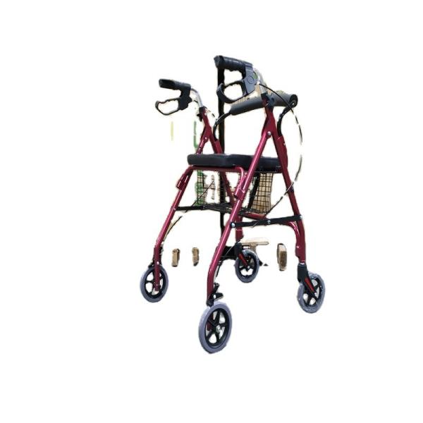 Non Slip Mobility Rollator Sweat Absorbent Aluminum Trolley Walker