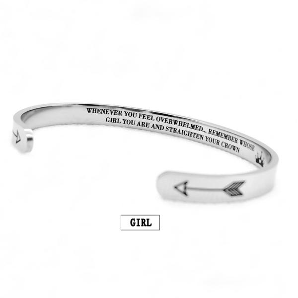 Titanium steel gold c shape bracelet lady jewelry Mother Thanksgiving Christmas gift engraved ornaments logo words