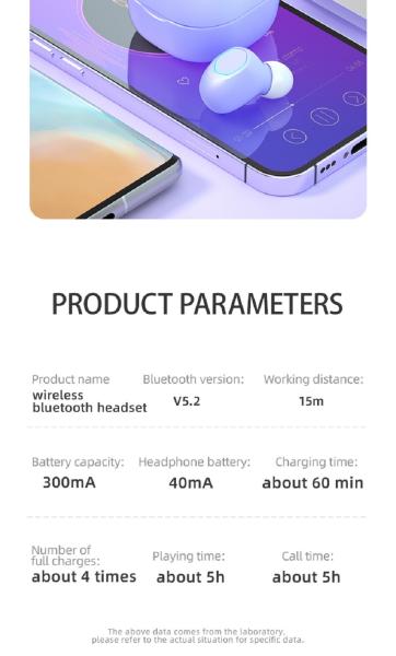 Bluetooth 5.2 TWS Earphone Waterproof Automatic Noise Cancellation Type-c Fast Charging 5-hour Battery Life F10 Dynamic Driver